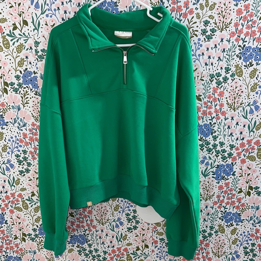 Alexander Jane - Green Women's Quarter-Zip Sweatshirt